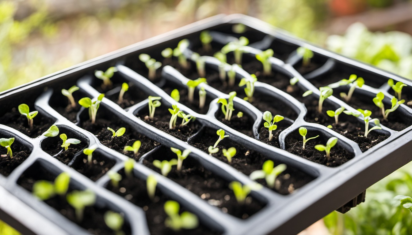 Generated illustration: healthy seedlings in a propagation tray