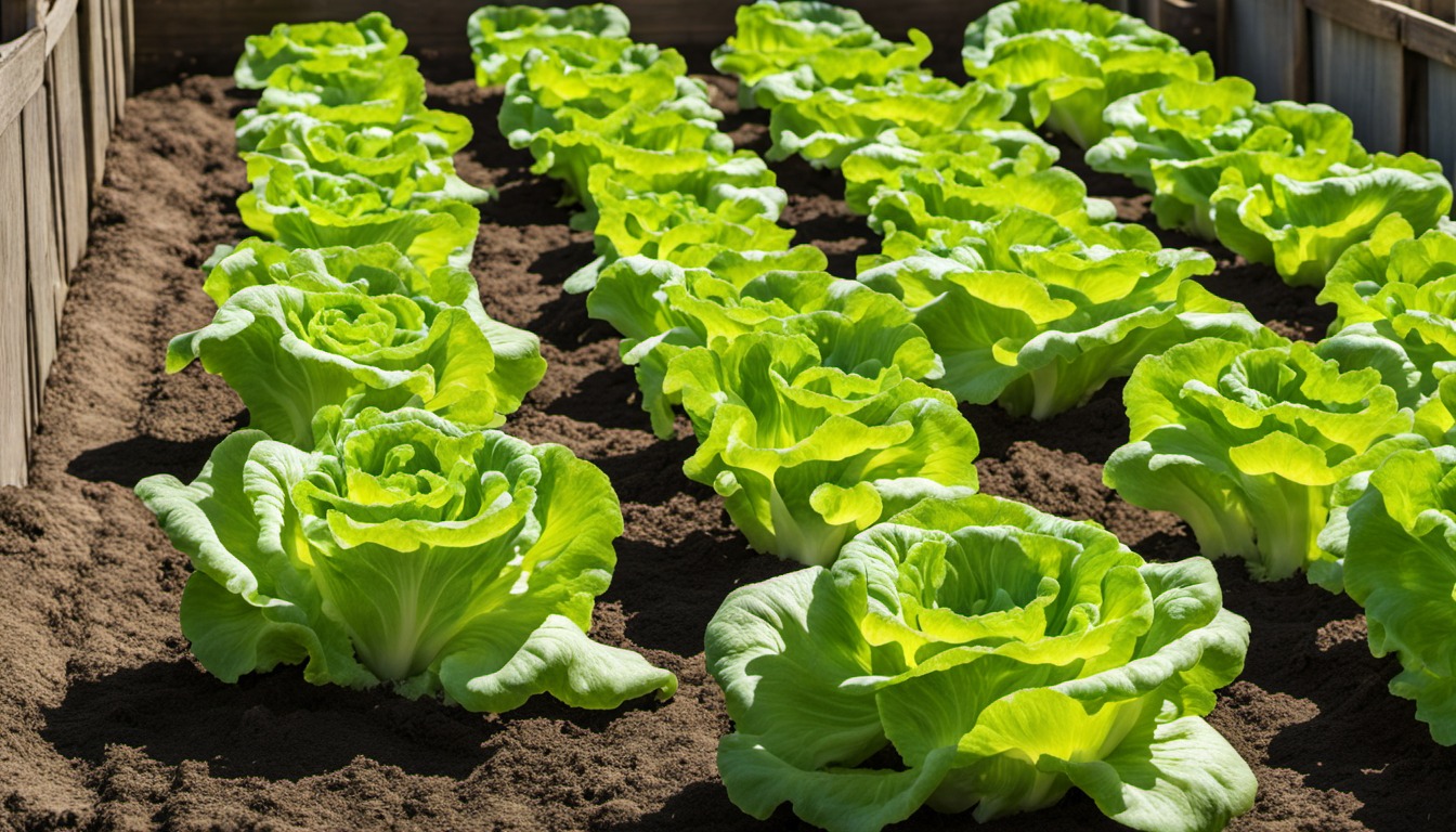 Generated illustration: lettuce growing in a vegetable bed