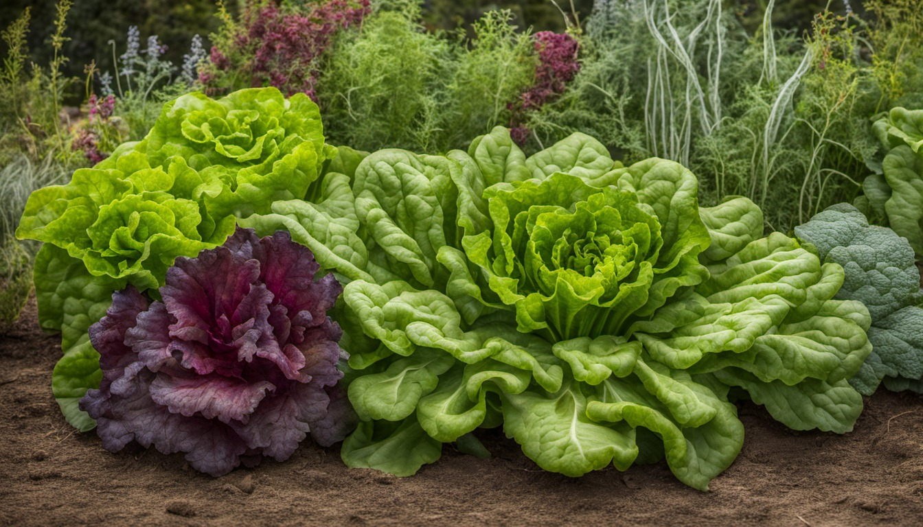 Generated illustration: leafy greens in a garden
