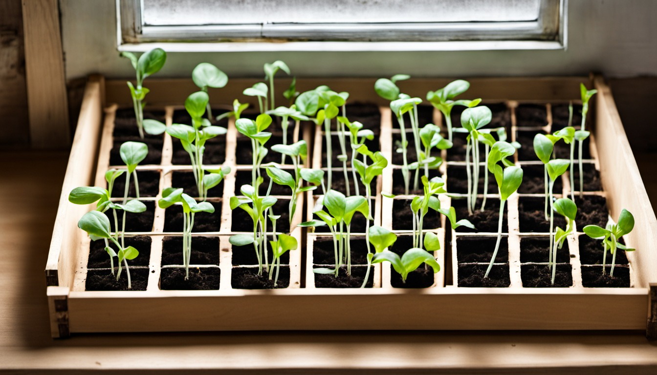 Generated illustration: healthy seedlings in a propagation tray