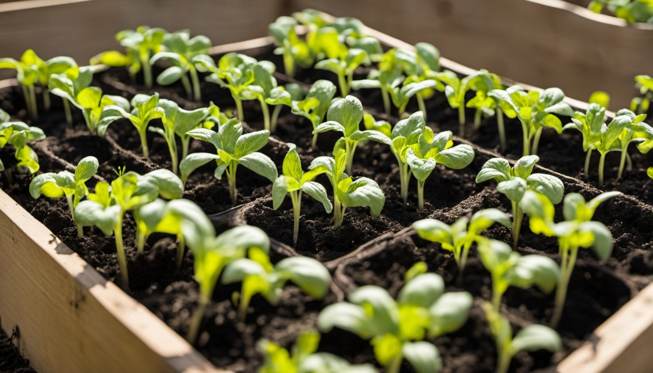 Generated illustration: seedlings in a growing tray
