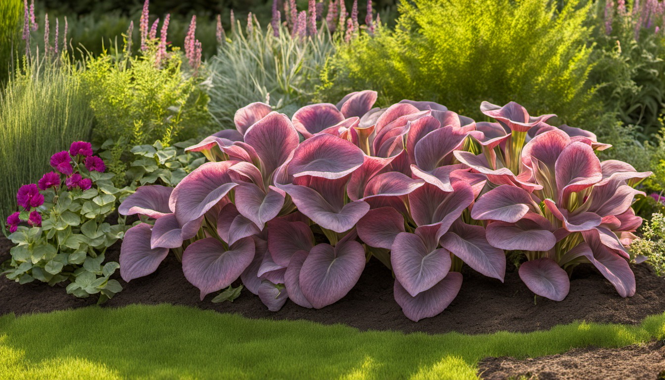 Generated illustration: leafy plants growing in a sunny garden bed