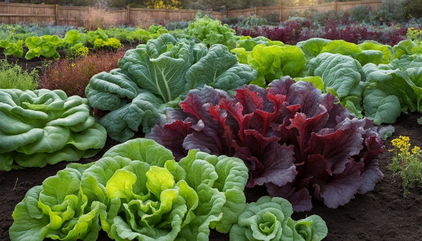 Generated illustration: leafy greens in a garden