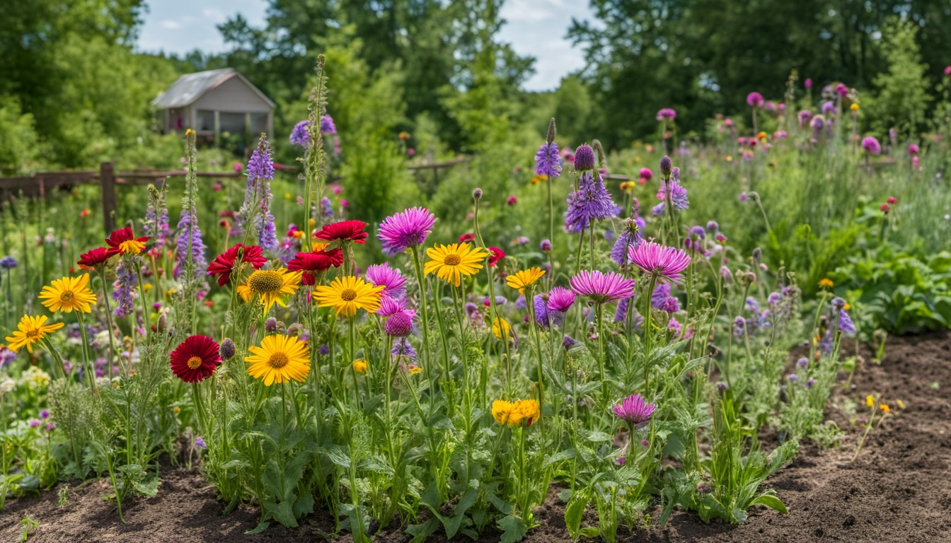 Generated illustration: a flowering garden border