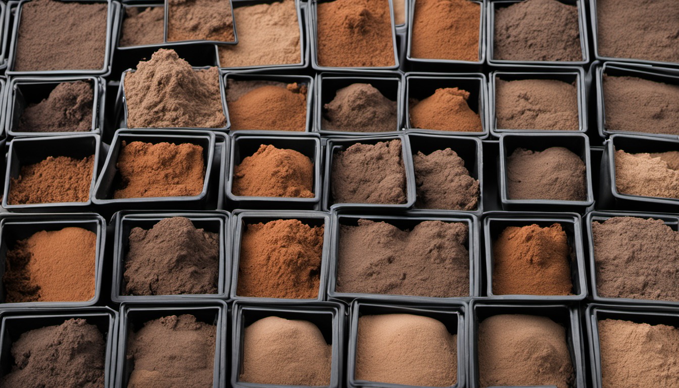 Generated illustration: soil samples in small containers